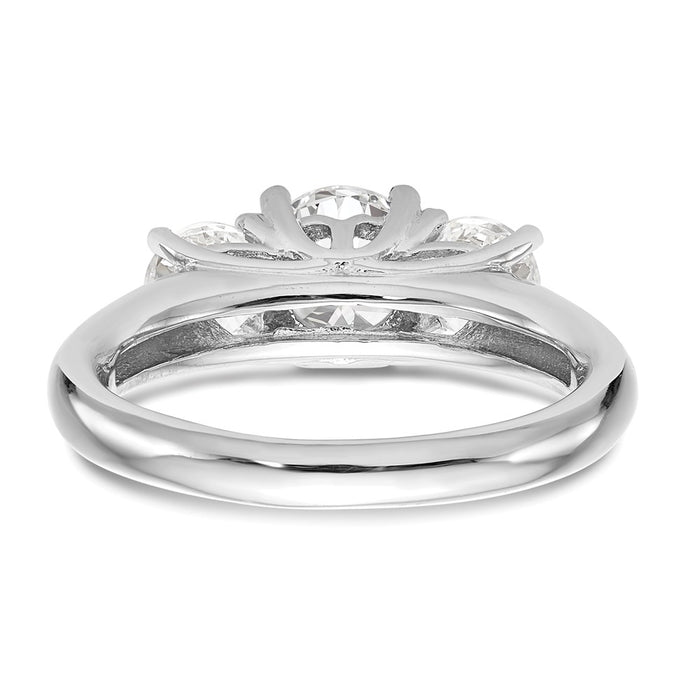 Buy Exclusive 14K White Gold 3-Stone Engagement Ring Setting - Affordable Luxury-5