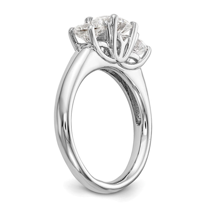 Buy Exclusive 14K White Gold 3-Stone Engagement Ring Setting - Affordable Luxury-6