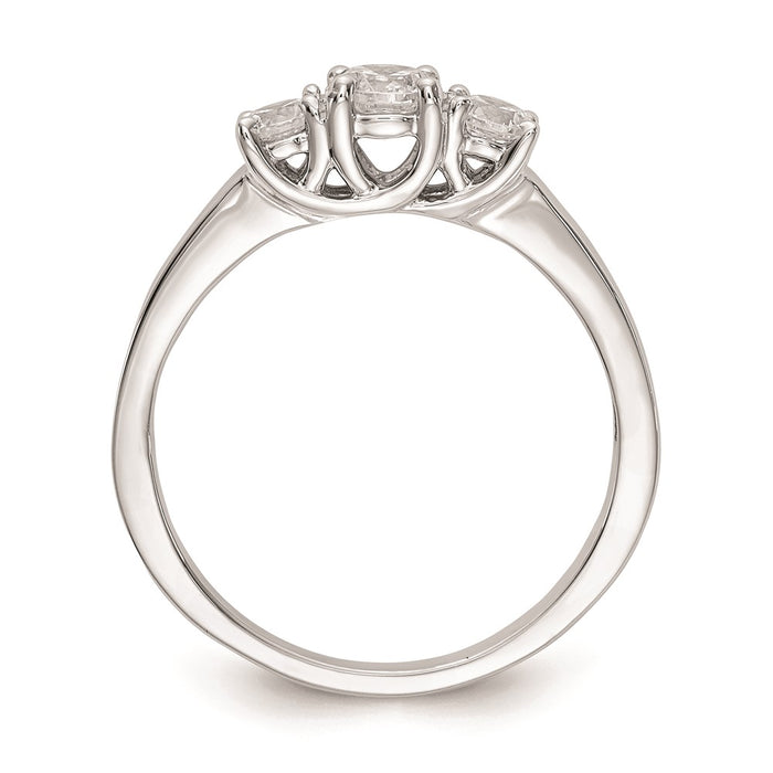 Buy 14K White Gold 3-Stone Engagement Ring Setting - Affordable Luxury Design-2
