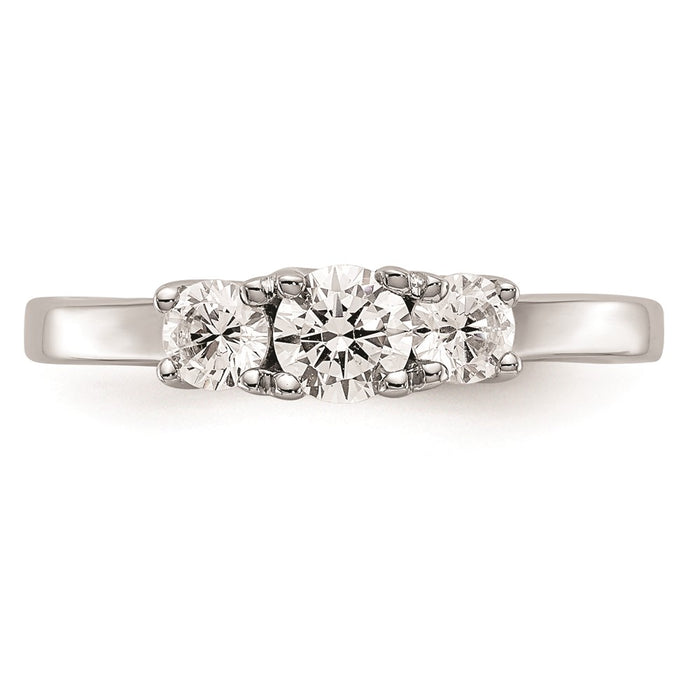 Buy 14K White Gold 3-Stone Engagement Ring Setting - Affordable Luxury Design-4