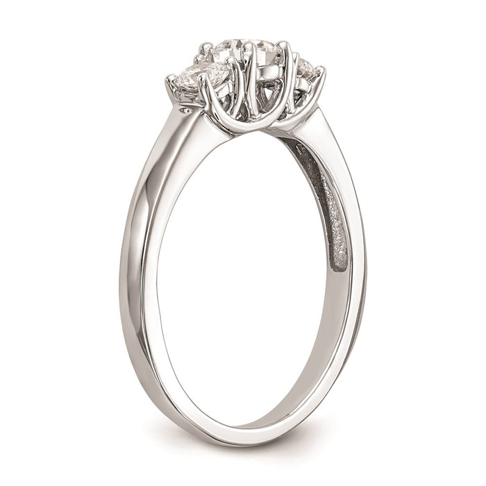Buy 14K White Gold 3-Stone Engagement Ring Setting - Affordable Luxury Design-6