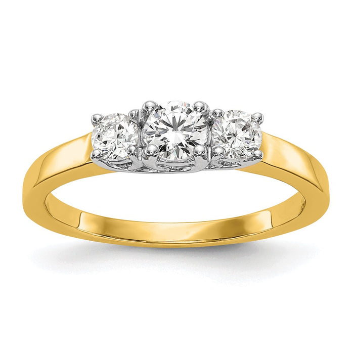 Buy Exclusive 14K Two-Tone Engagement Ring Setting | 1/4 Carat Round Center-1