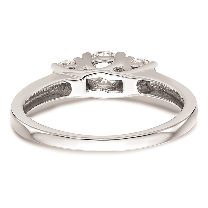 Buy Stylish 14K White Gold 3-Stone Engagement Ring Setting - 3/8 Carat-5