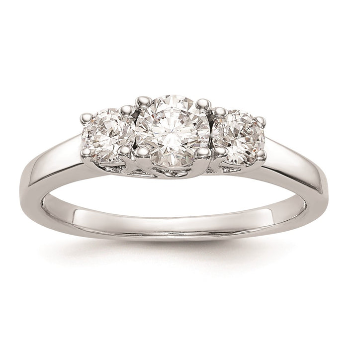 Buy Stylish 14K White Gold 3-Stone Engagement Ring Setting - 3/8 Carat-1