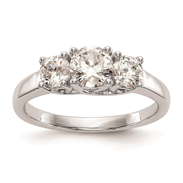 Buy Exclusive 14K White Gold 3-Stone Engagement Ring Setting - Stylish Value!-1