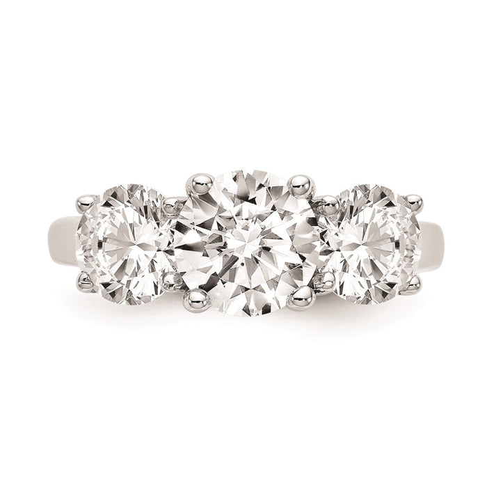 Buy Stylish 14K White Gold 3-Stone Engagement Ring Setting, 1 Carat-4