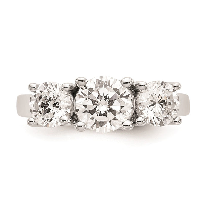 High-Quality 14K White Gold 3-Stone Engagement Ring Setting | Stylish Value!-4