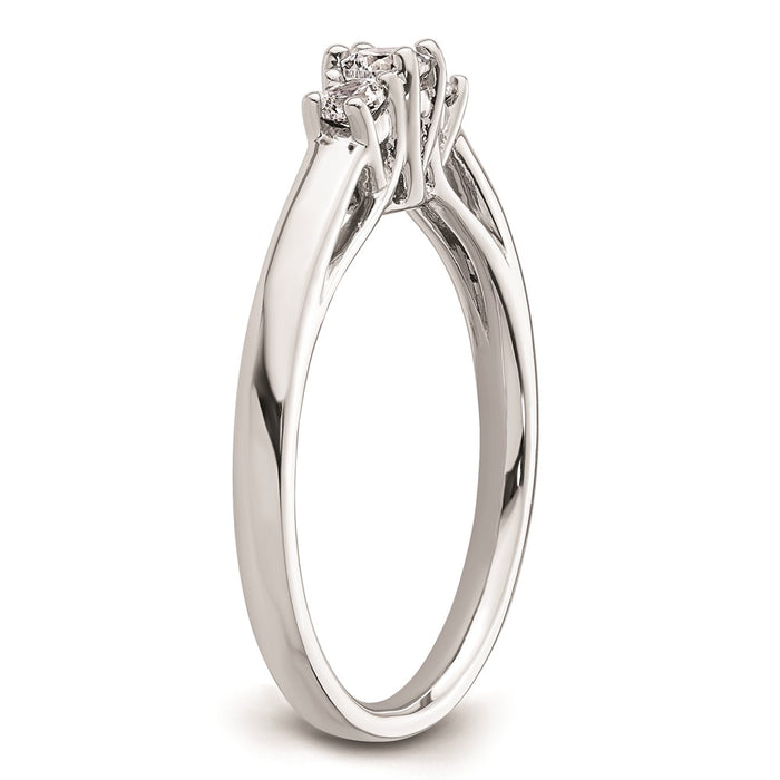 Buy Exclusive 14K White Gold 3-Stone Engagement Ring Setting, 1/8 Carat Value-6