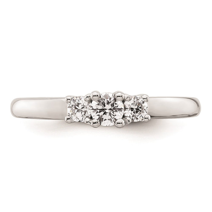 Exclusive 14K White Gold 3-Stone Engagement Ring Setting, Stylish Value at 1/6 Carat-4