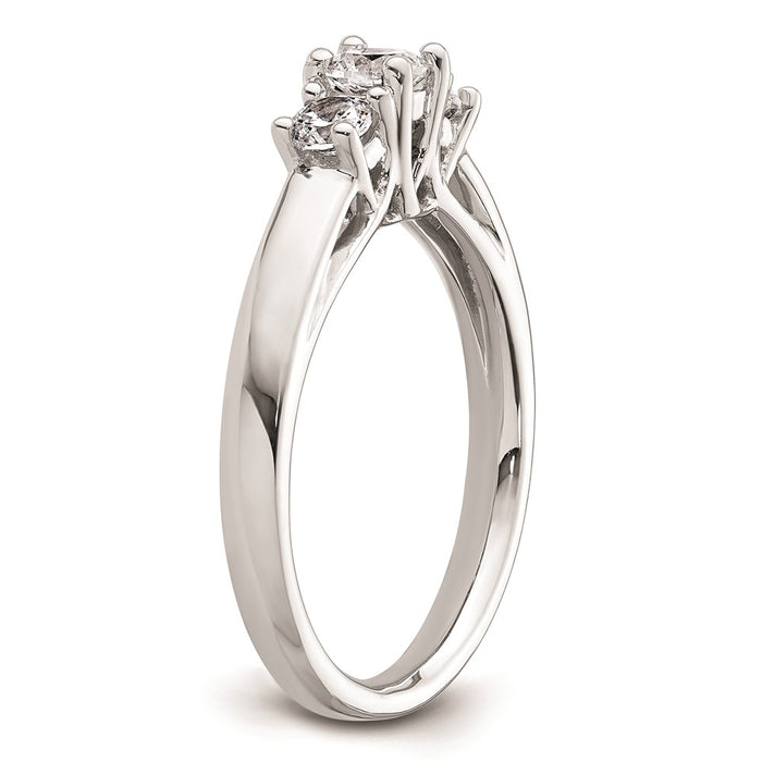 Buy Exclusive 14K White Gold 3-Stone Engagement Ring Setting, 1/4 Carat Value-6
