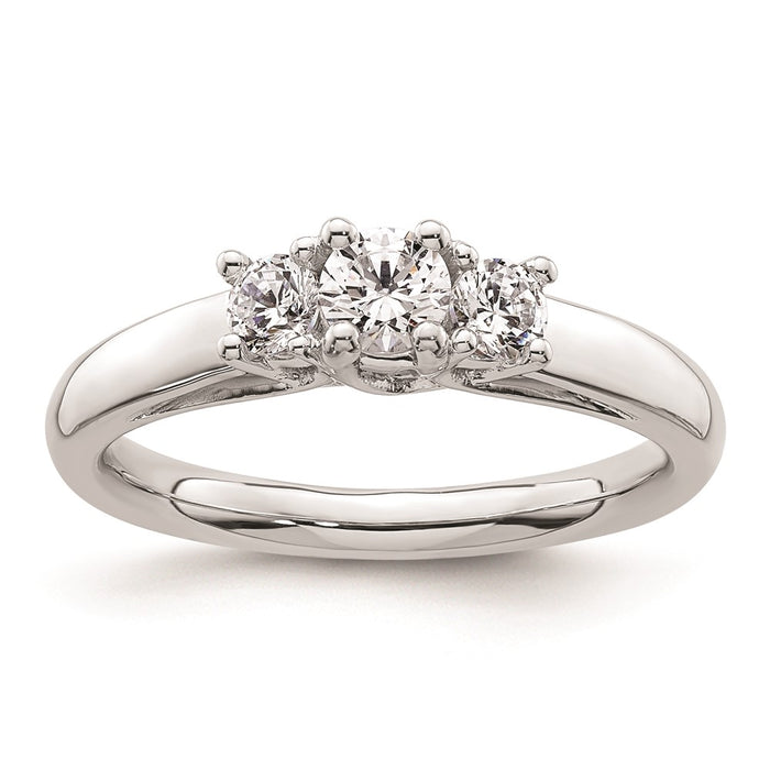 Buy Exclusive 14K White Gold 3-Stone Engagement Ring Setting, 1/4 Carat Value-1