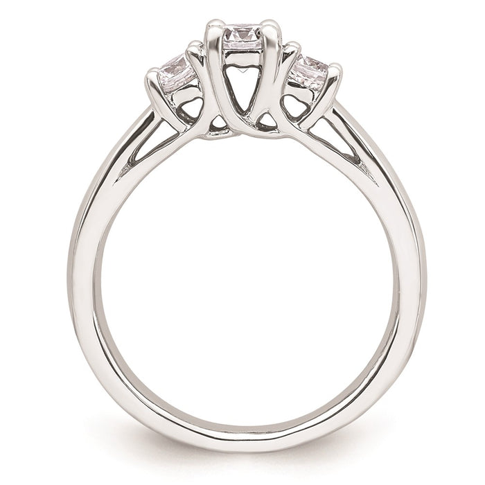 Buy Exclusive 14K White Gold 3-Stone Engagement Ring Setting - Stylish Value!-2