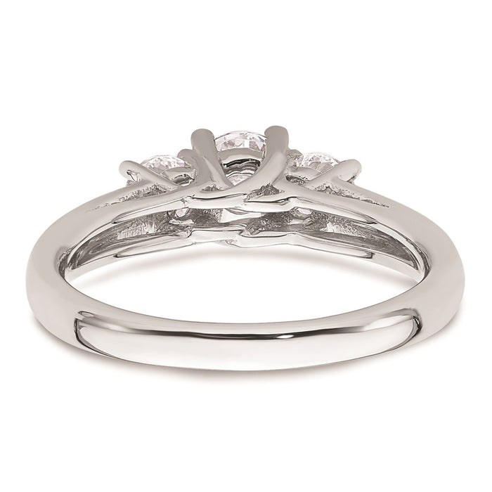 Buy 14K White Gold 3-Stone Engagement Ring Setting - Stylish 1/2 Carat Design-5