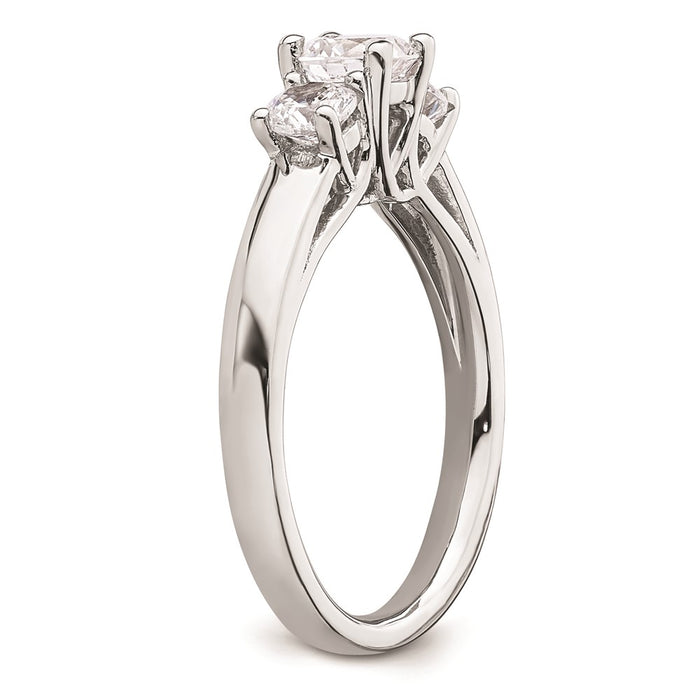 Buy 14K White Gold 3-Stone Engagement Ring Setting - Stylish 1/2 Carat Design-6