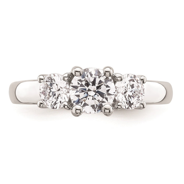 High-Quality 14K White Gold 3-Stone Engagement Ring Setting, Stylish 3.4 Carat-4