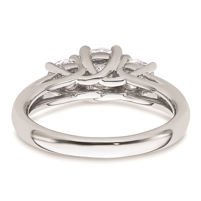 High-Quality 14K White Gold 3-Stone Engagement Ring Setting, Stylish 3.4 Carat-5