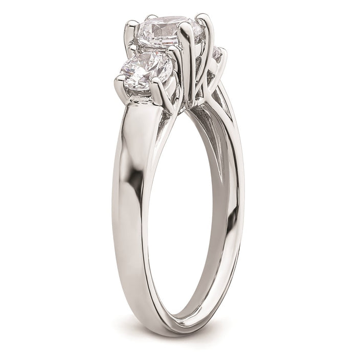 High-Quality 14K White Gold 3-Stone Engagement Ring Setting, Stylish 3.4 Carat-6