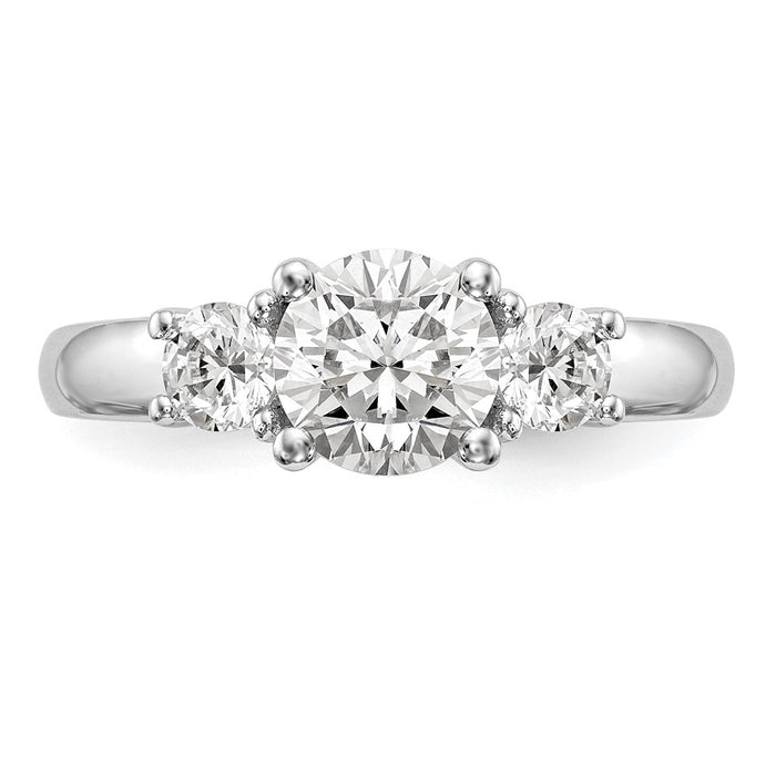 Buy 14K White Gold 3-Stone Engagement Ring Setting for 1 Carat Luxury Design-4
