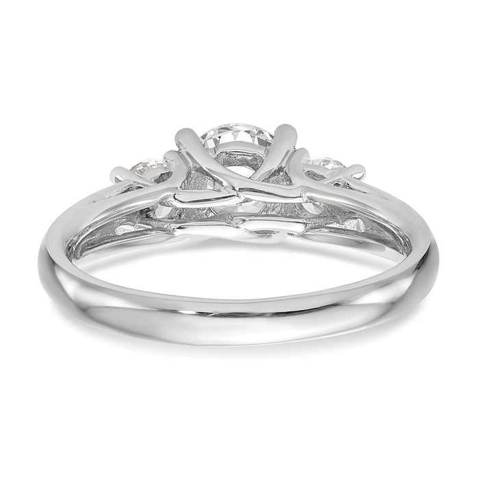 Buy 14K White Gold 3-Stone Engagement Ring Setting for 1 Carat Luxury Design-5