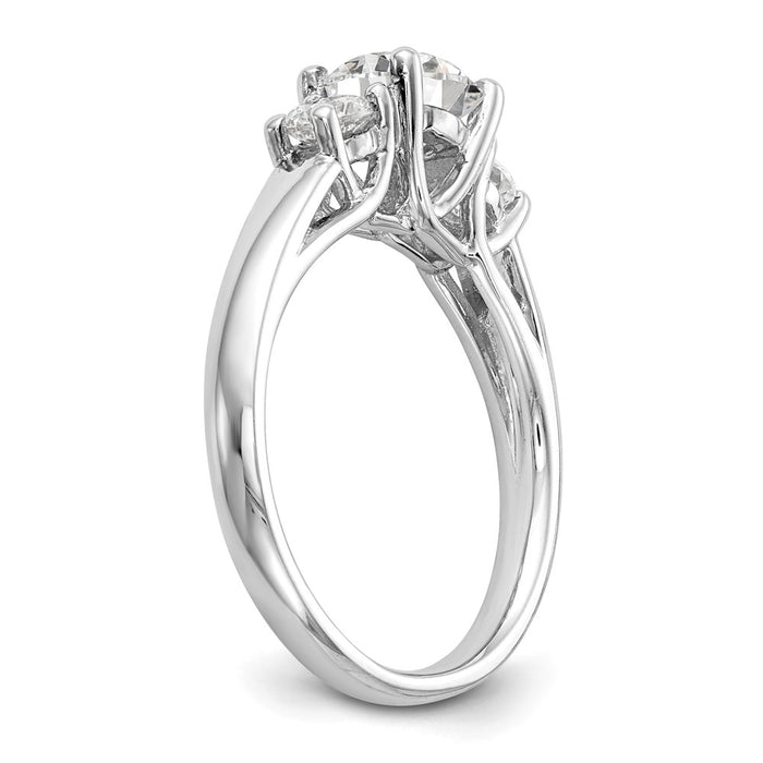 Buy 14K White Gold 3-Stone Engagement Ring Setting for 1 Carat Luxury Design-6