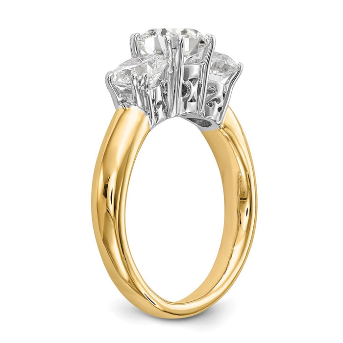 Buy Stylish 14K Two-Tone Engagement Ring Setting for 6.5mm Center Stone-6