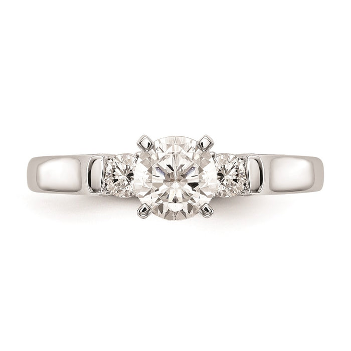 Exclusive 14K White Gold 3-Stone Engagement Ring Setting - Stylish & Affordable-4