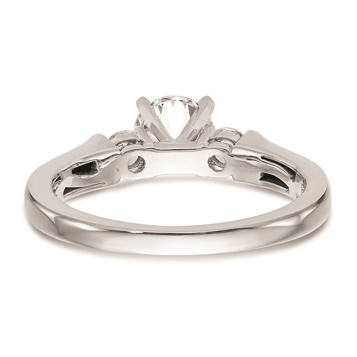 Exclusive 14K White Gold 3-Stone Engagement Ring Setting - Stylish & Affordable-5