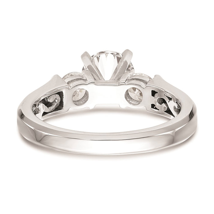 Buy Exclusive 14K White Gold 3-Stone Engagement Ring Setting | 1 Carat Value-5