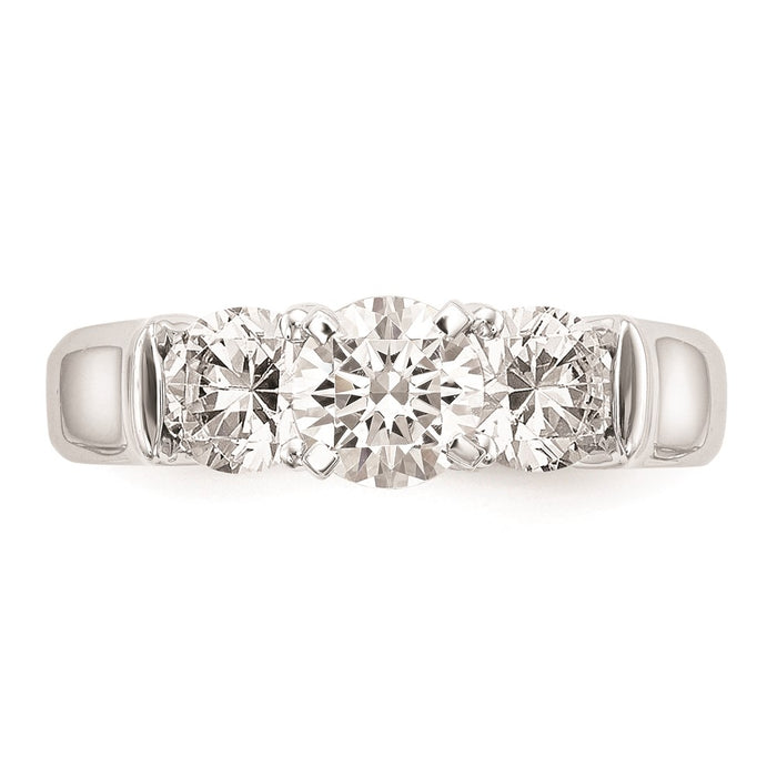 High-Quality 14K White Gold 3-Stone Engagement Ring Setting - Stylish Value!-4