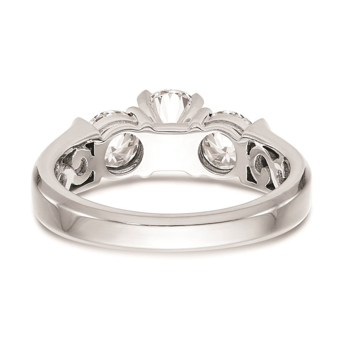 High-Quality 14K White Gold 3-Stone Engagement Ring Setting - Stylish Value!-5