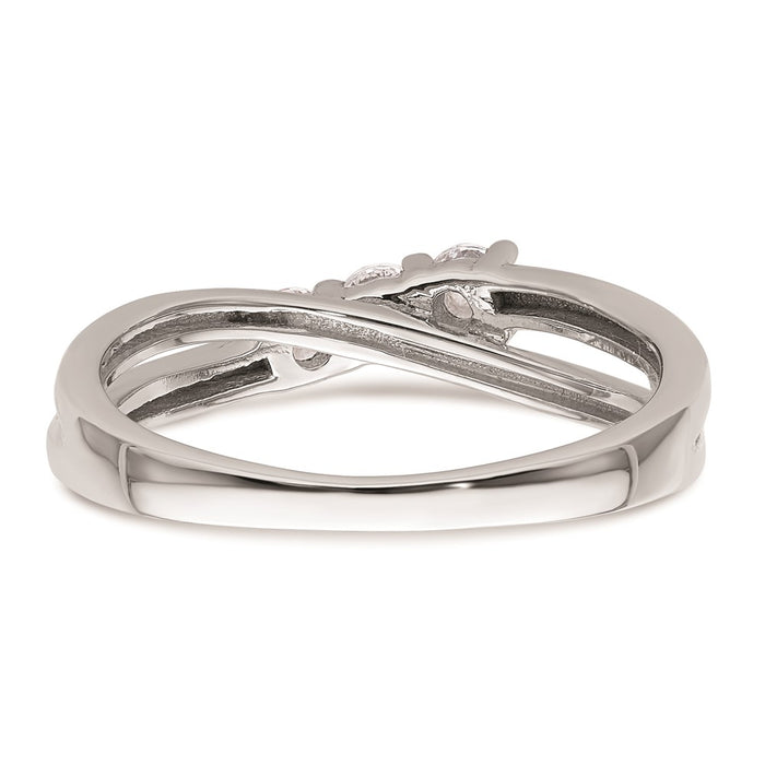 Buy Exclusive 14K White Gold 3-Stone Engagement Ring Setting - Stylish 1/10 Carat-5