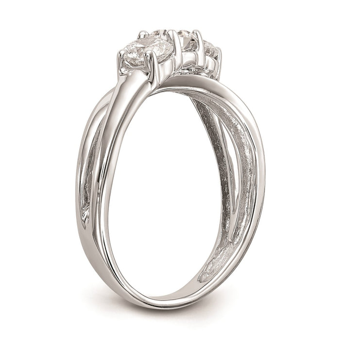 Buy Stylish 14K White Gold 3-Stone Engagement Ring Setting - 1/3 Carat Value-6