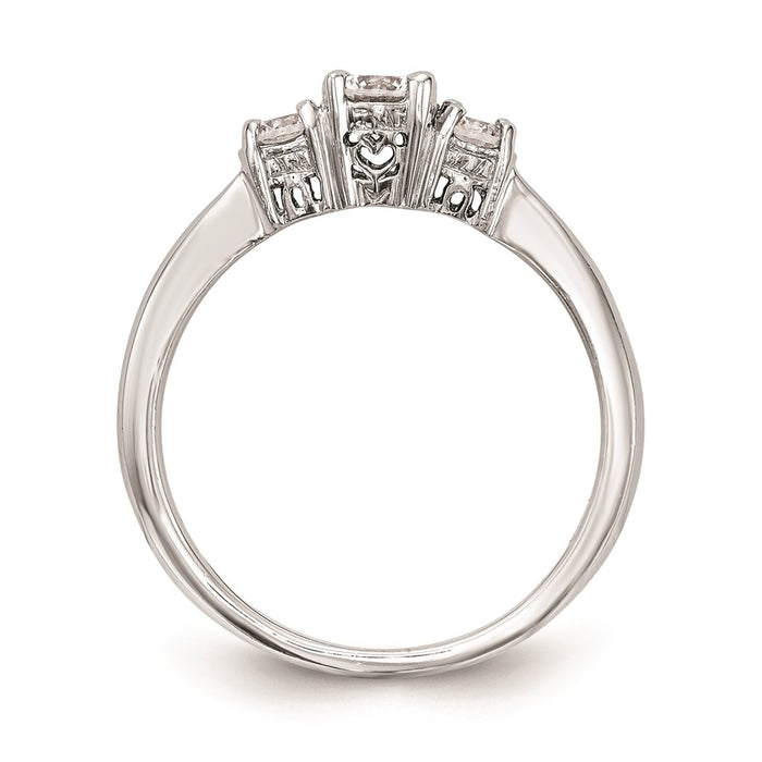 Buy Exclusive 14K White Gold 3-Stone Engagement Ring Setting for 1/3 Carat-2