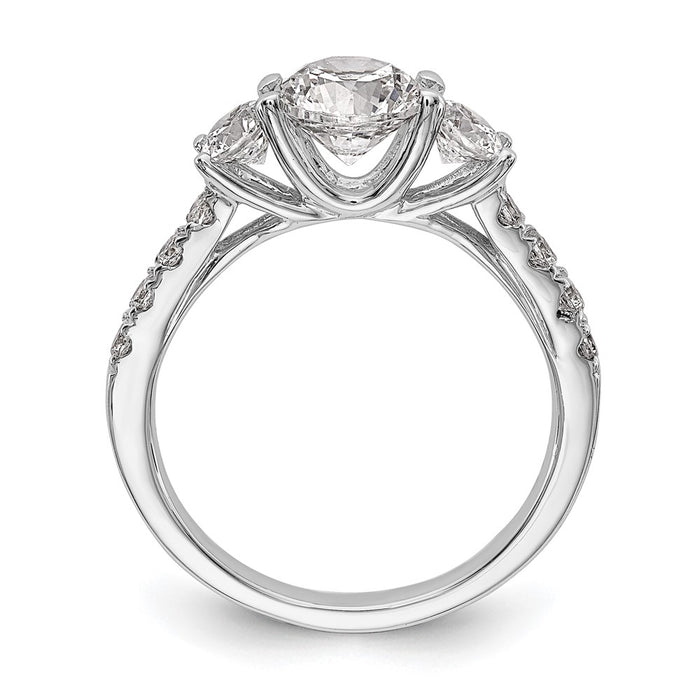Buy 14K White Gold Semi-Mount Engagement Ring | 1 Carat with Stylish Side Stones-2