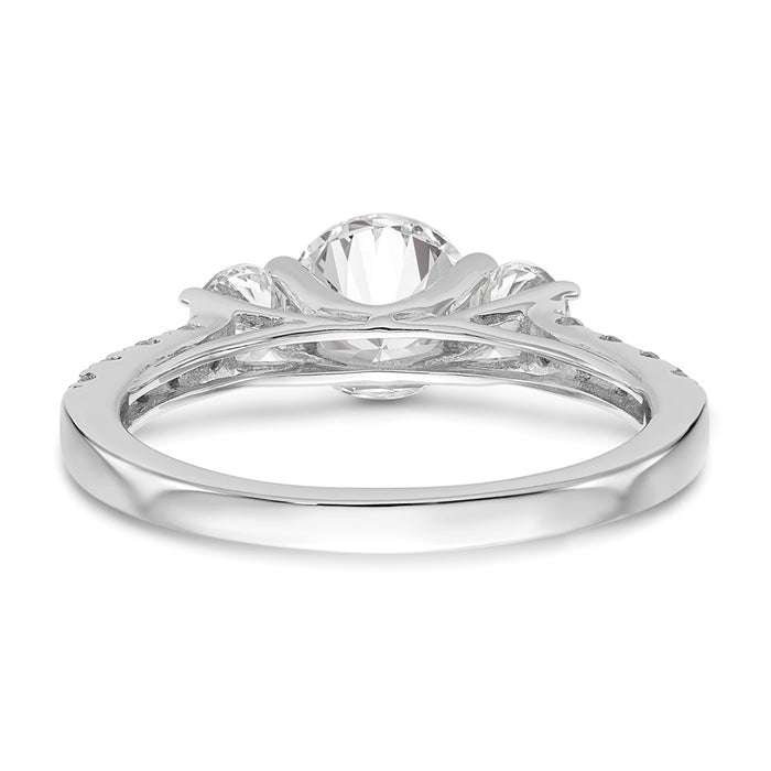 Buy 14K White Gold Semi-Mount Engagement Ring | 1 Carat with Stylish Side Stones-5