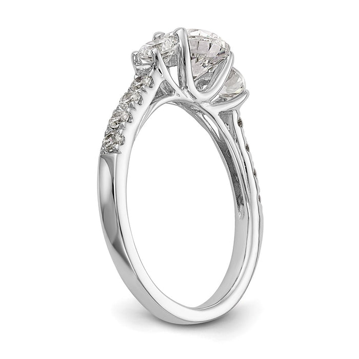 Buy 14K White Gold Semi-Mount Engagement Ring | 1 Carat with Stylish Side Stones-6