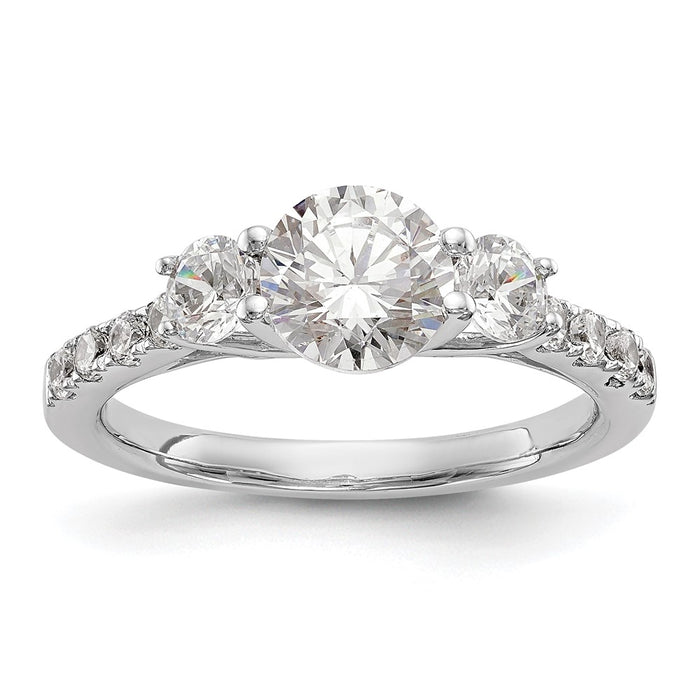 Buy 14K White Gold Semi-Mount Engagement Ring | 1 Carat with Stylish Side Stones-1