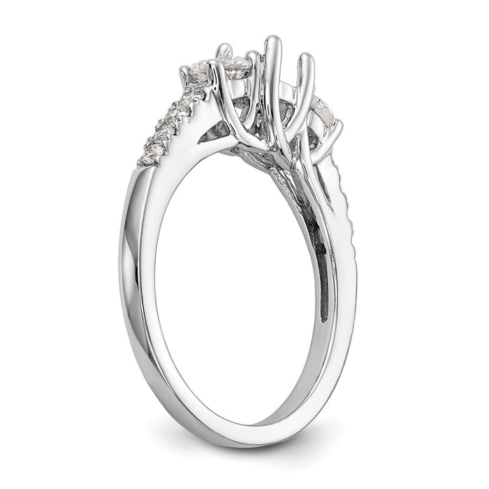 Exclusive 14K White Gold 3-Stone Engagement Ring for 1/2 Carat Center - Stylish Value!-6