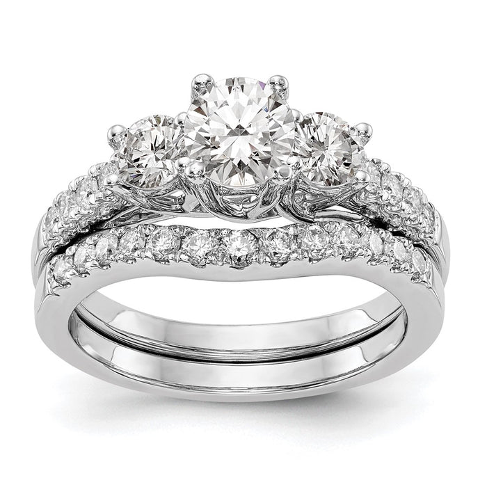 Buy Exclusive 14K White Gold 3-Stone Engagement Ring for 1/3 Carat Diamond-7