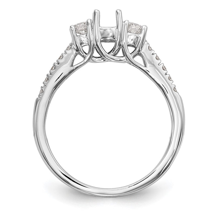 Buy Exclusive 14K White Gold 3-Stone Semi-Mount Engagement Ring, 1/3 Carat-2