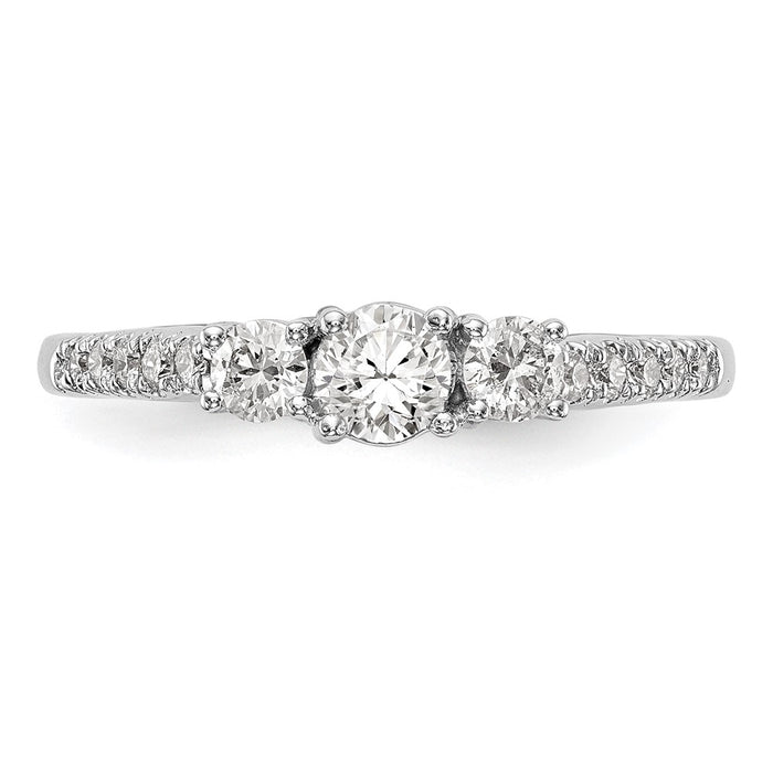 Buy Exclusive 14K White Gold 3-Stone Semi-Mount Engagement Ring, 1/3 Carat-4