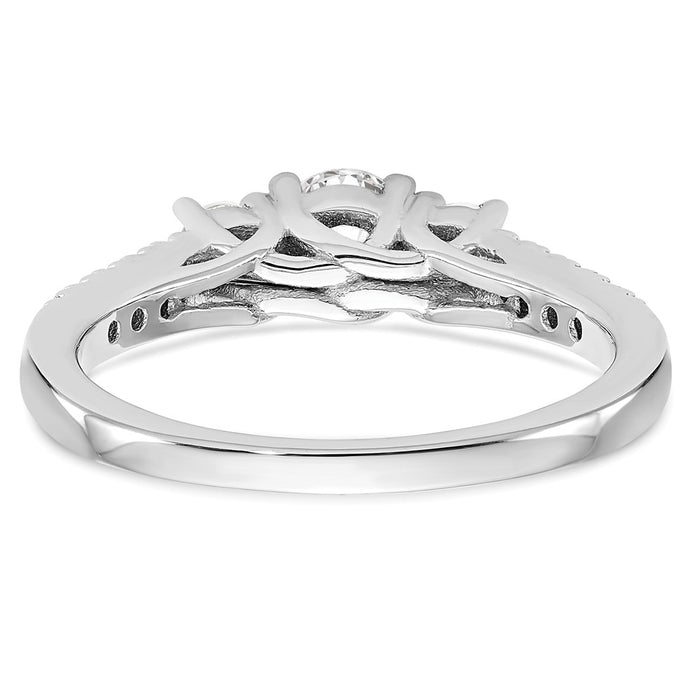 Buy Exclusive 14K White Gold 3-Stone Semi-Mount Engagement Ring, 1/3 Carat-5