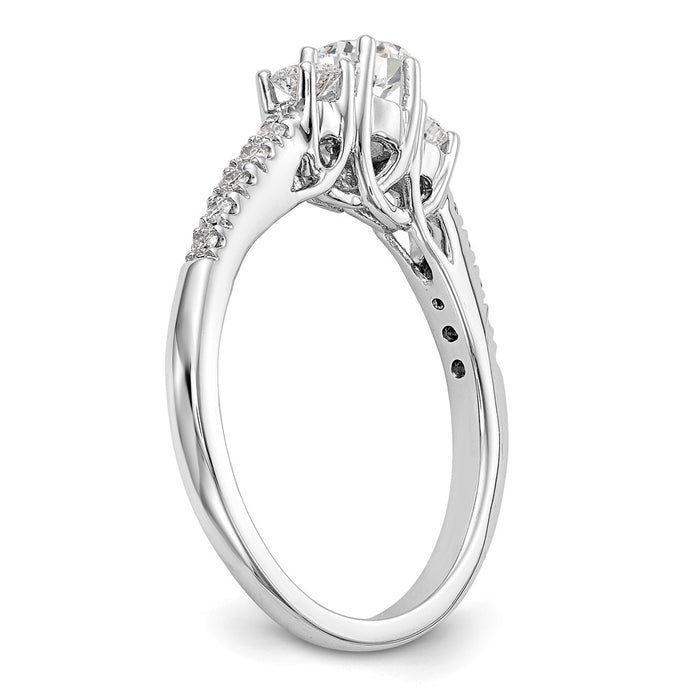 Buy Exclusive 14K White Gold 3-Stone Semi-Mount Engagement Ring, 1/3 Carat-6
