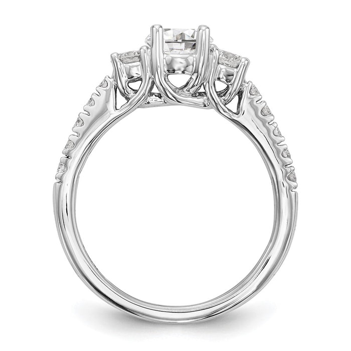 Buy Stylish 14K White Gold 3-Stone Engagement Ring for 1/2 Carat Diamond-2
