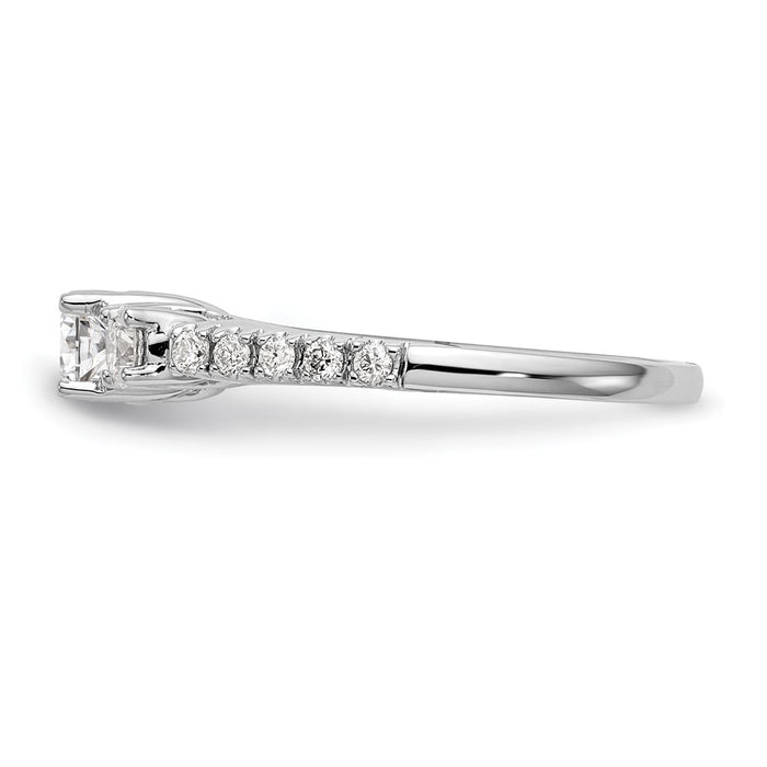 Buy Stylish 14K White Gold 3-Stone Engagement Ring for 1/2 Carat Diamond-3