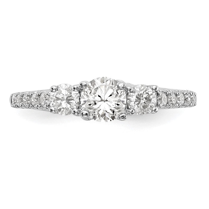 Buy Stylish 14K White Gold 3-Stone Engagement Ring for 1/2 Carat Diamond-4