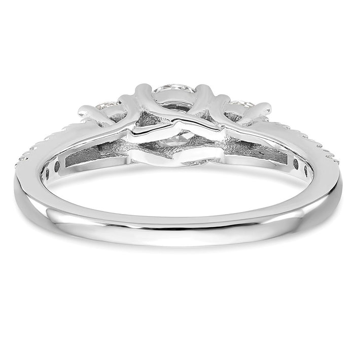 Buy Stylish 14K White Gold 3-Stone Engagement Ring for 1/2 Carat Diamond-5