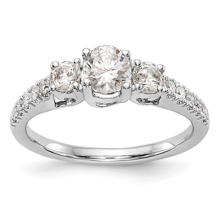 Buy Stylish 14K White Gold 3-Stone Engagement Ring for 1/2 Carat Diamond-1