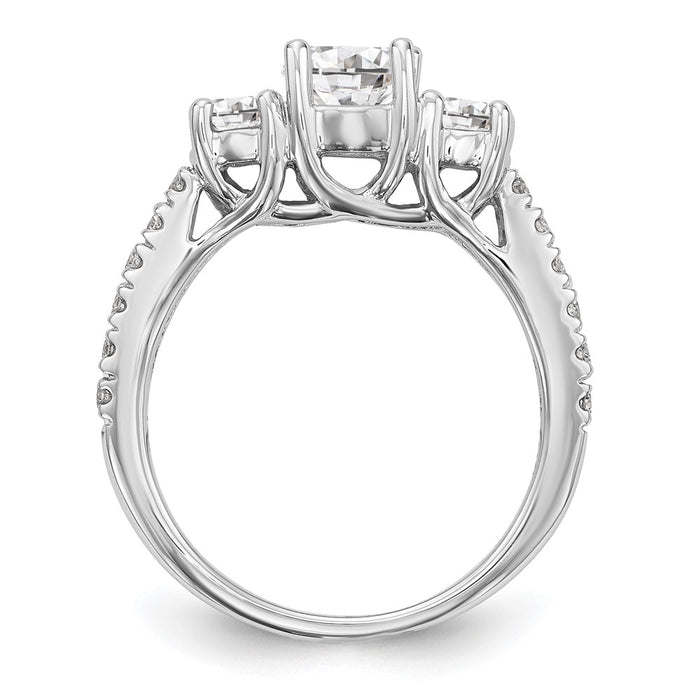 Buy Exclusive 14K White Gold 3-Stone Semi-Mount Engagement Ring, 3/4 Carat-2