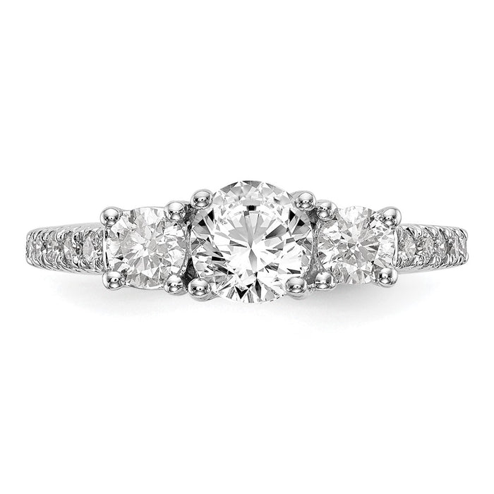 Buy Exclusive 14K White Gold 3-Stone Semi-Mount Engagement Ring, 3/4 Carat-4